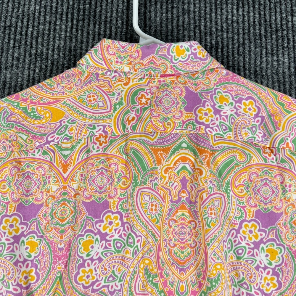 Chaps Shirt Womens Large Orange Designer Long Sleeve Button Up Casual Comfort - Picture 14 of 14
